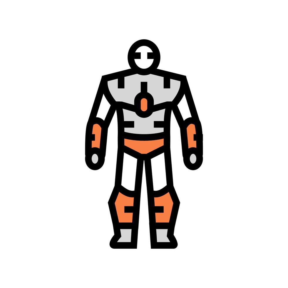 humanoid robot color icon vector illustration