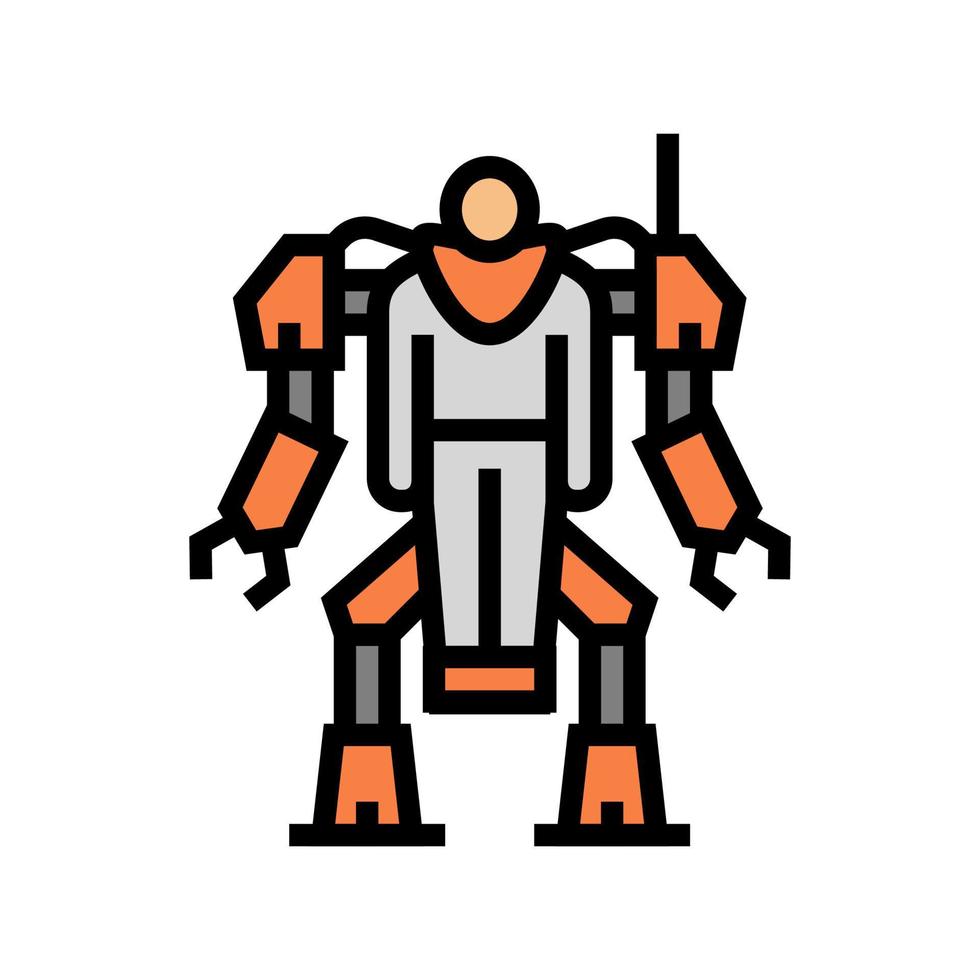Ilustración de vector de icono de color de robot de aumento