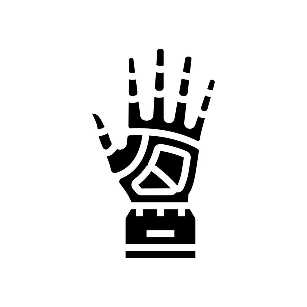 hand robot glyph icon vector illustration