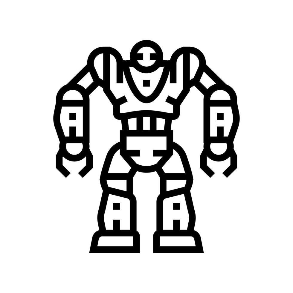cyborg robot line icon vector illustration