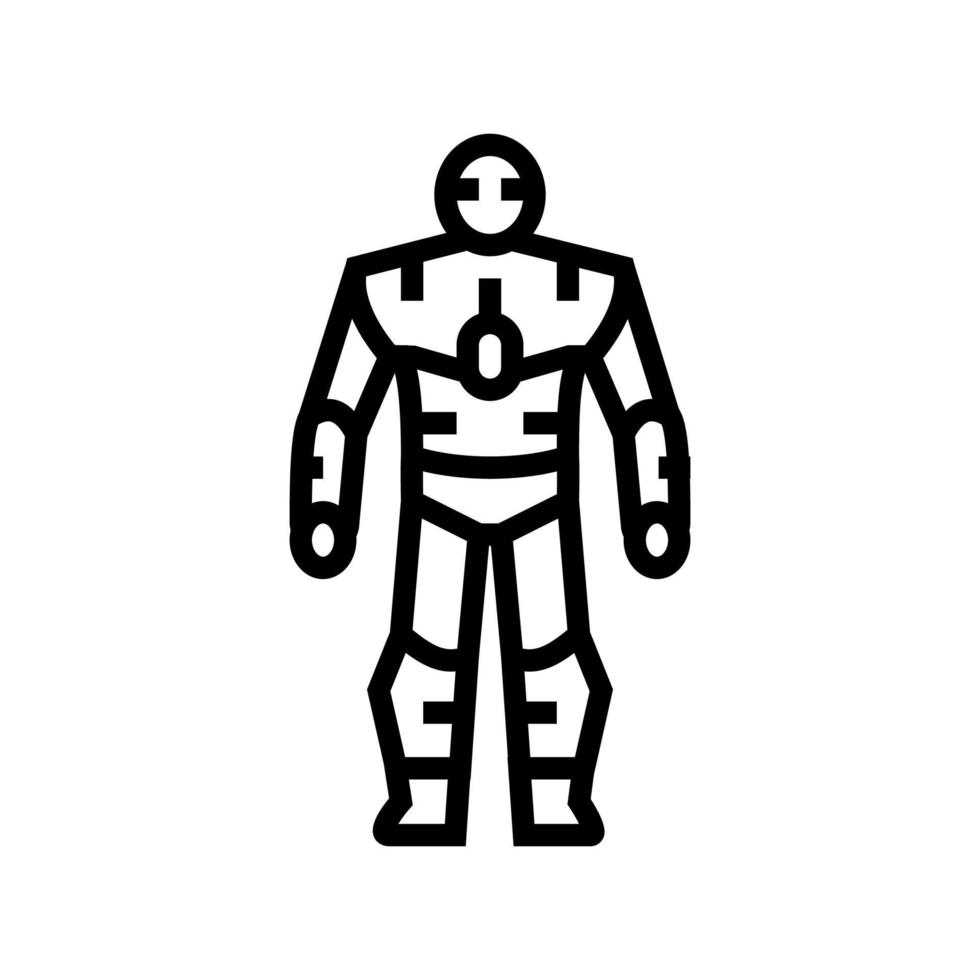 humanoid robot line icon vector illustration