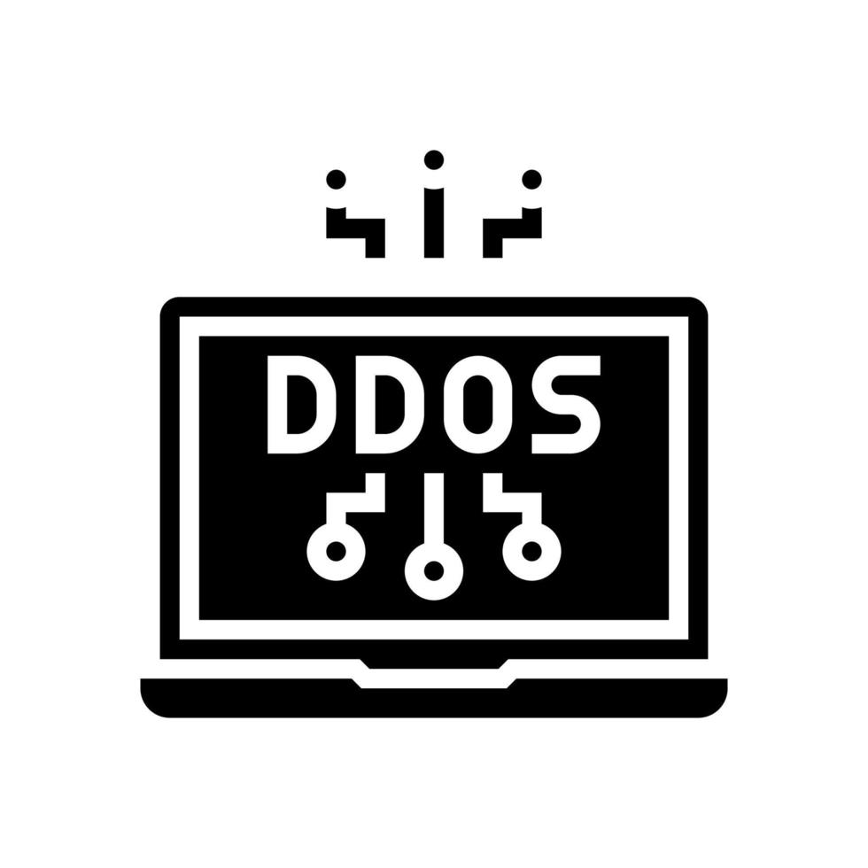 ddos ataque glifo icono vector ilustración