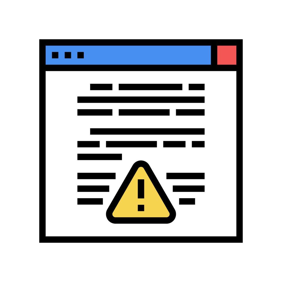 web site with virus color icon vector illustration