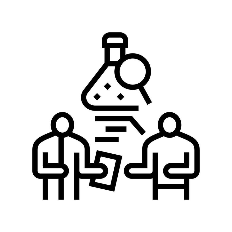 medical review officer examination mro line icon vector illustration