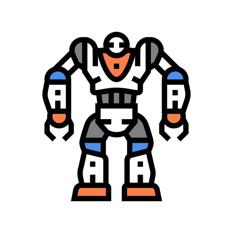 cyborg robot color icon vector illustration