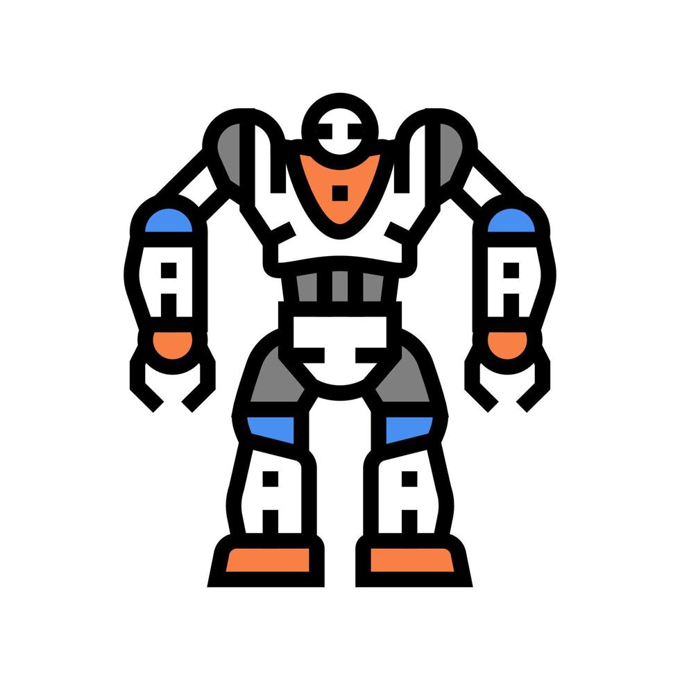 Ilustración de vector de icono de color de robot cyborg