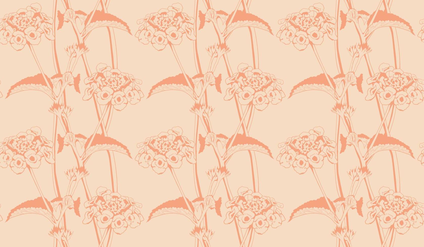 Floral pattern seamless vector background. Foliage and flower wallpaper design of nature.