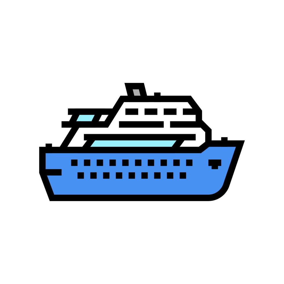 deck cruise ship liner color icon vector illustration