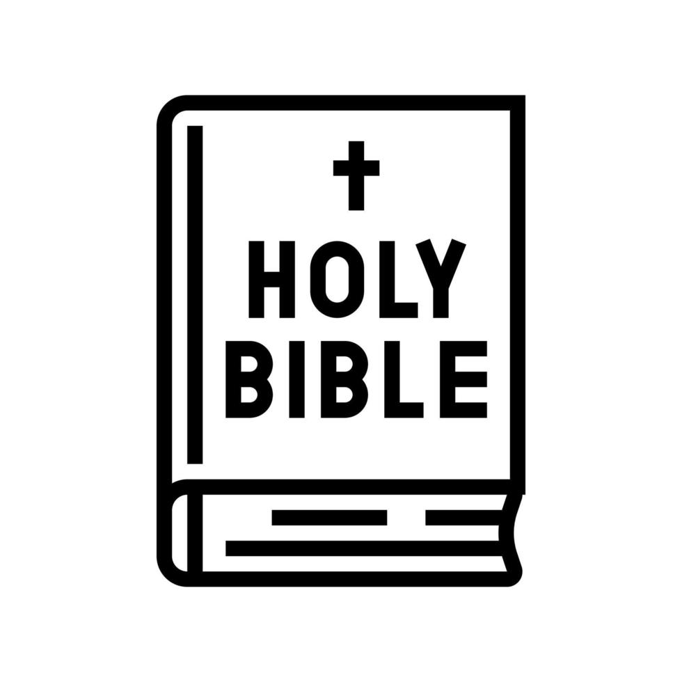 biblia libro línea icono vector ilustración