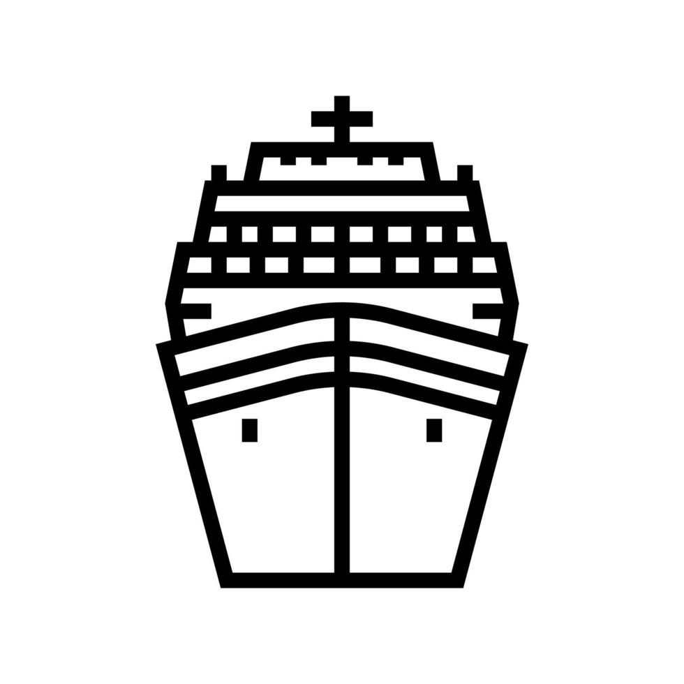 cruise ship liner ocean transport line icon vector illustration