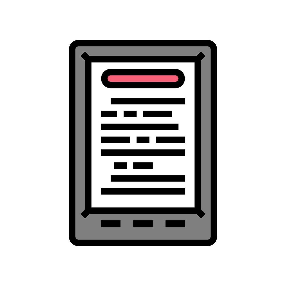 ebook digital device color icon vector illustration