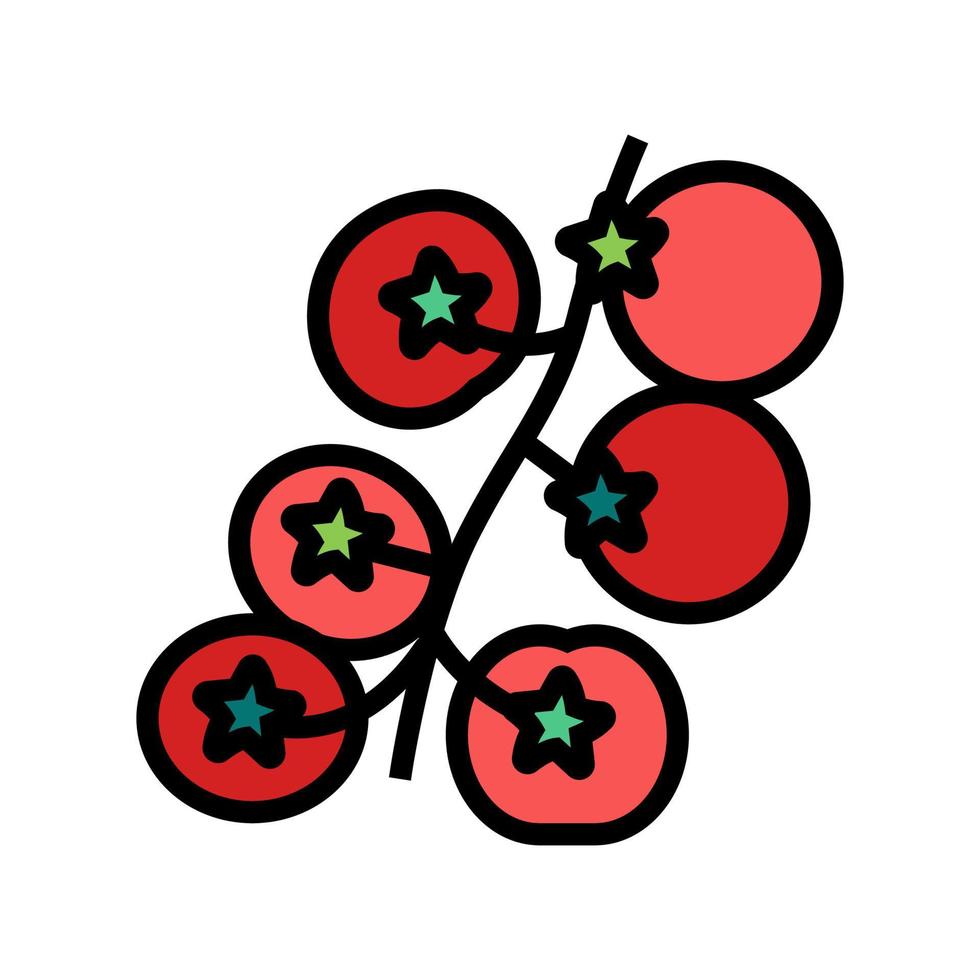 ilustración de vector de icono de color de tomate cherry