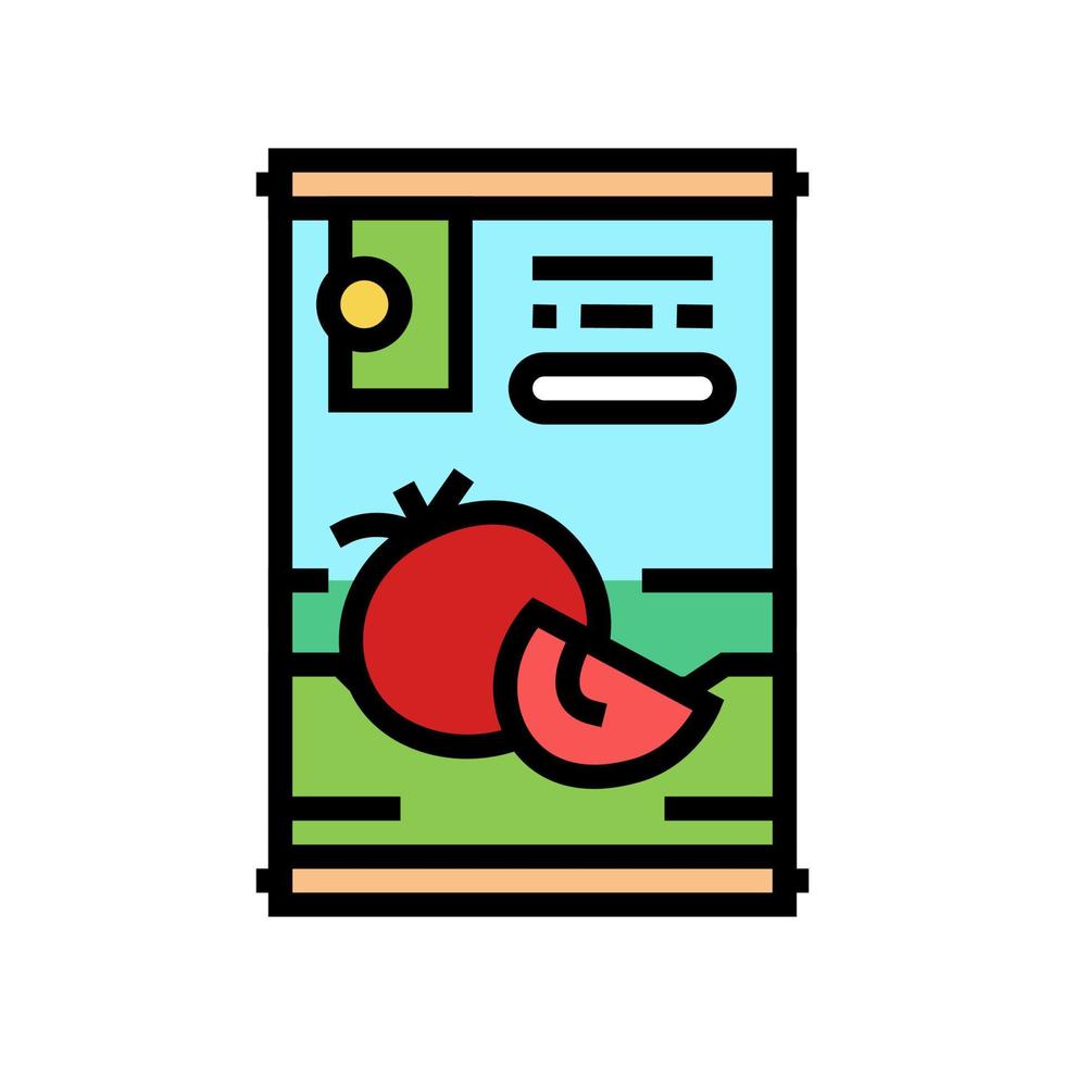 Ilustración de vector de icono de color de pasta de tomate