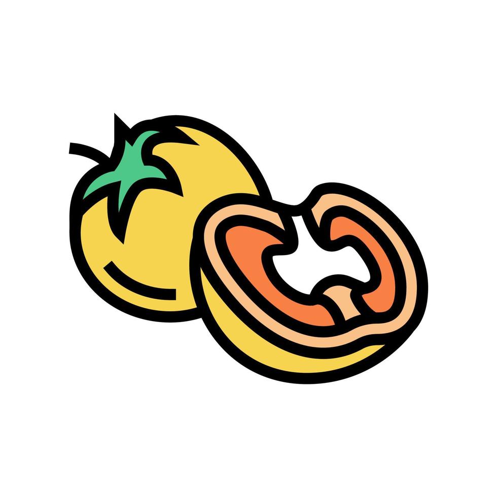 ilustración de vector de icono de color de tomate amarillo