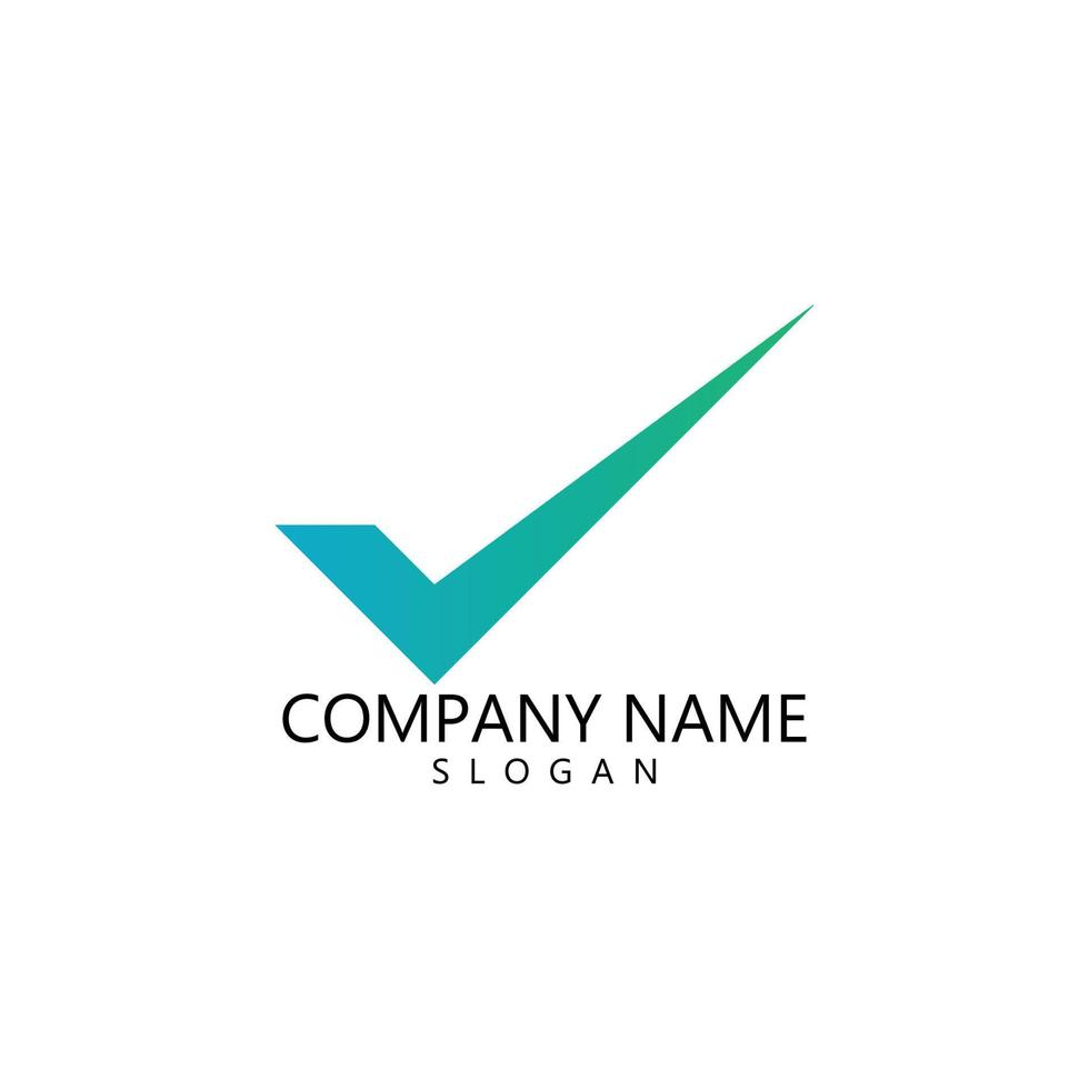marca de verificación v letra logo vector
