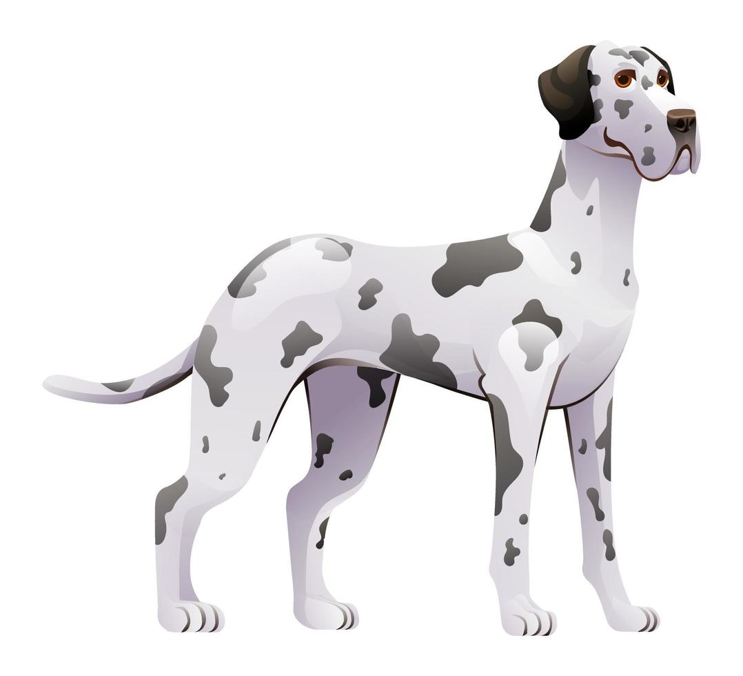 Great dane dog vector cartoon illustration