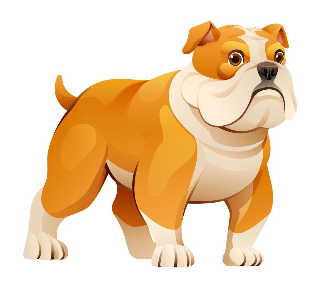ilustración de dibujos animados de vector de bulldog lindo