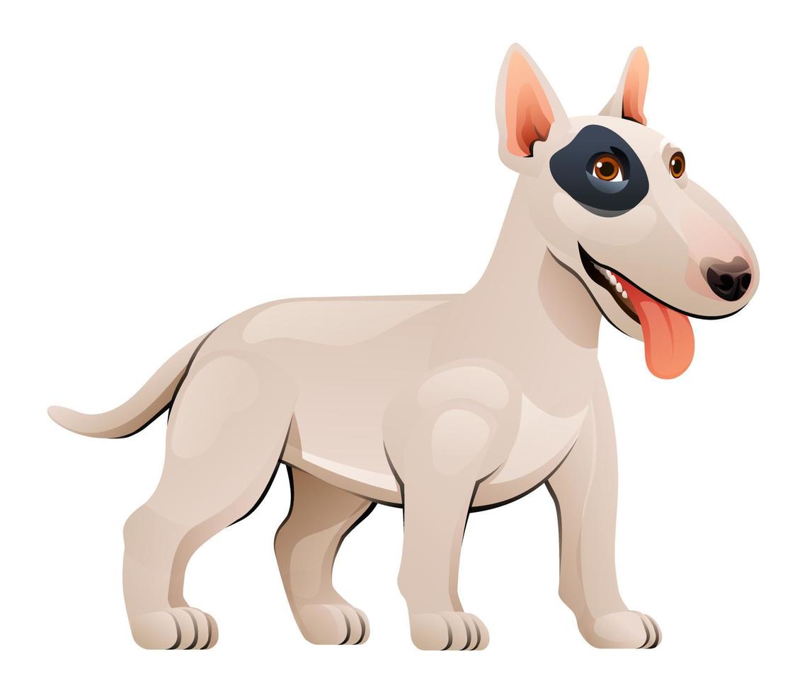 Bull terrier dog vector cartoon illustration