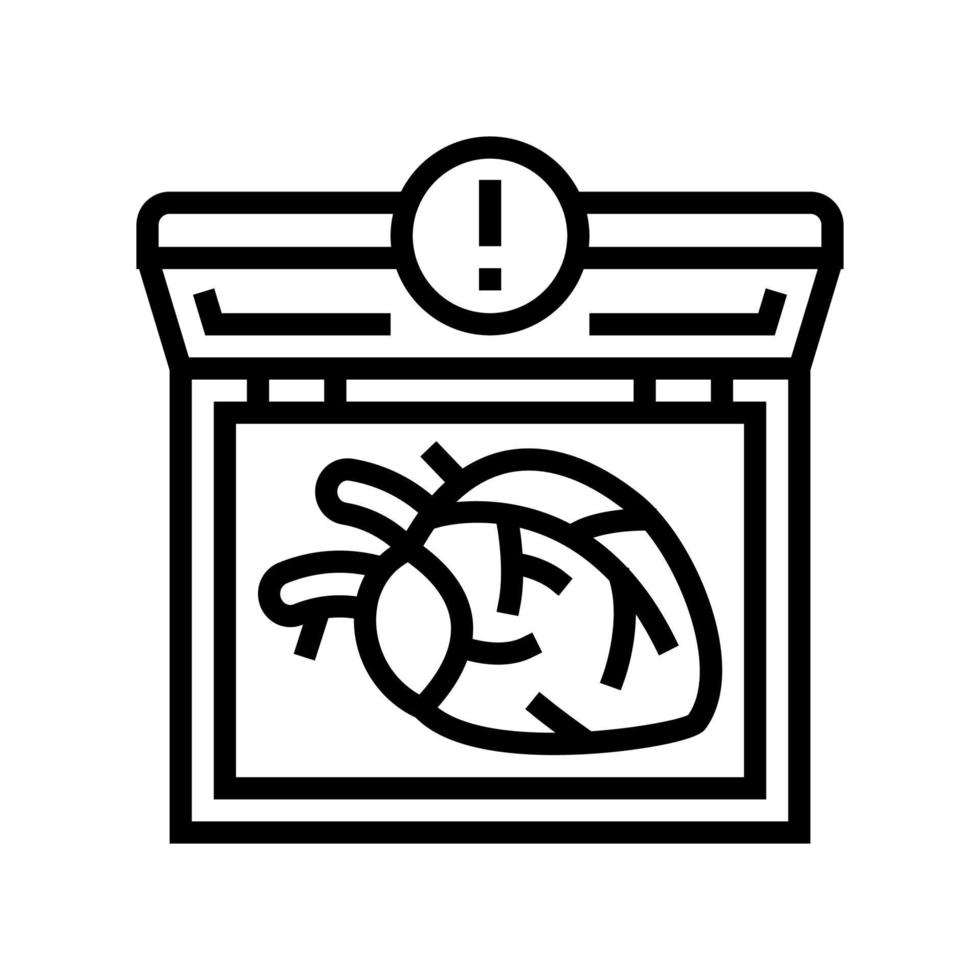 tráfico de órganos crimen línea icono vector ilustración