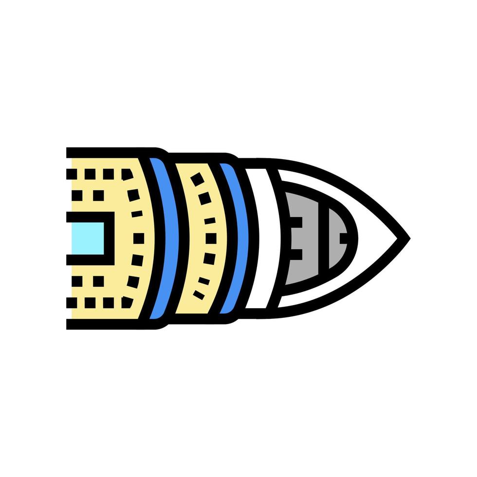 ilustración de vector de icono de color superior del transatlántico de crucero