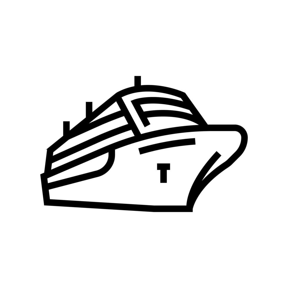 cruise ship liner marine transport line icon vector illustration