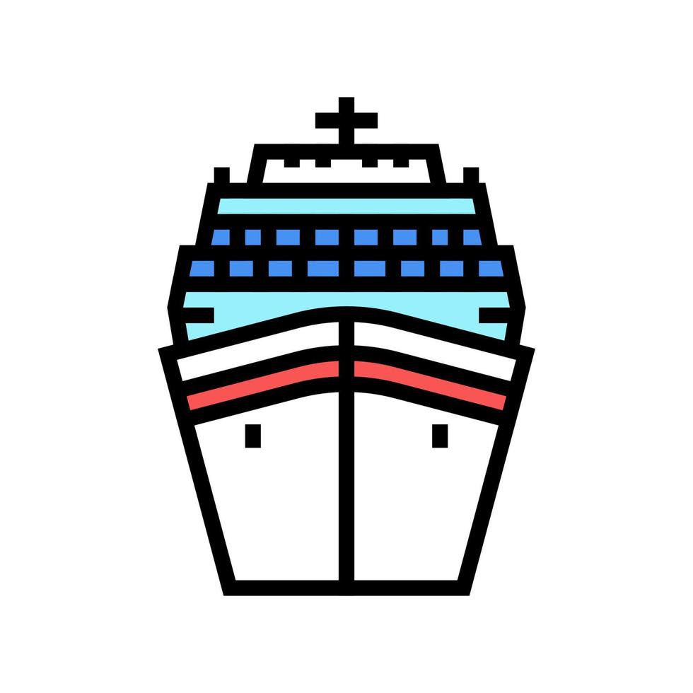 cruise ship liner ocean transport color icon vector illustration
