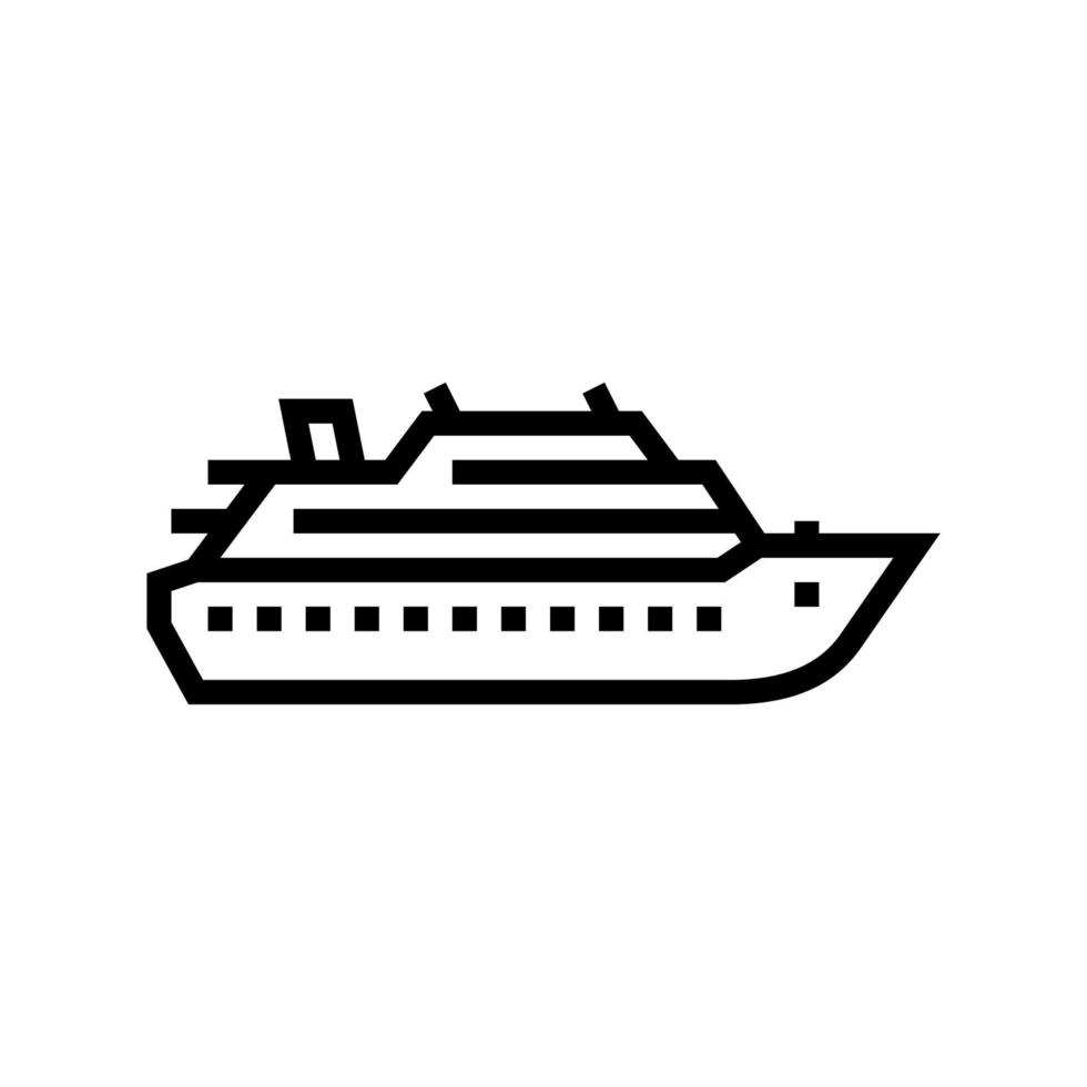 ilustración de vector de icono de línea de transatlántico de crucero