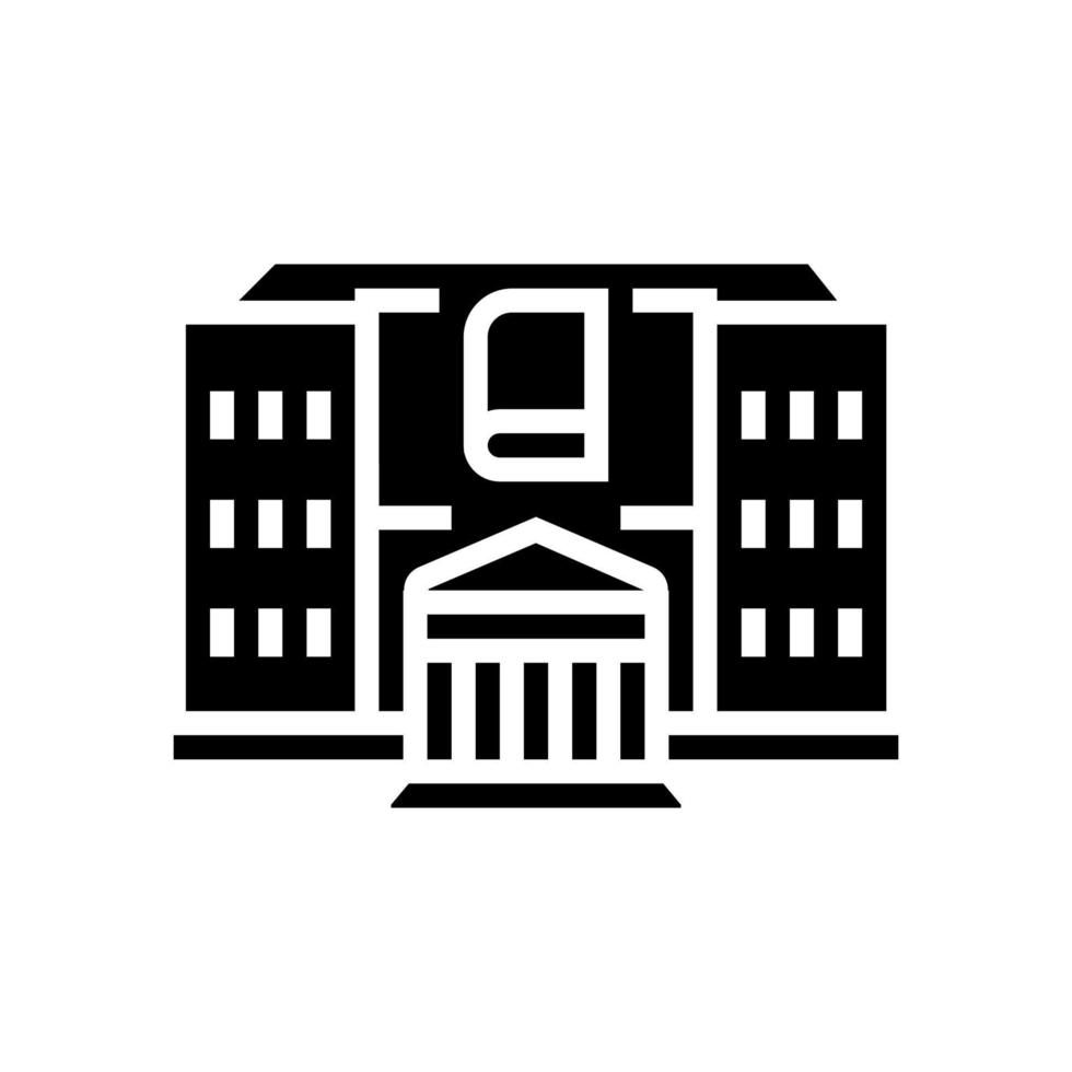 library building glyph icon vector illustration