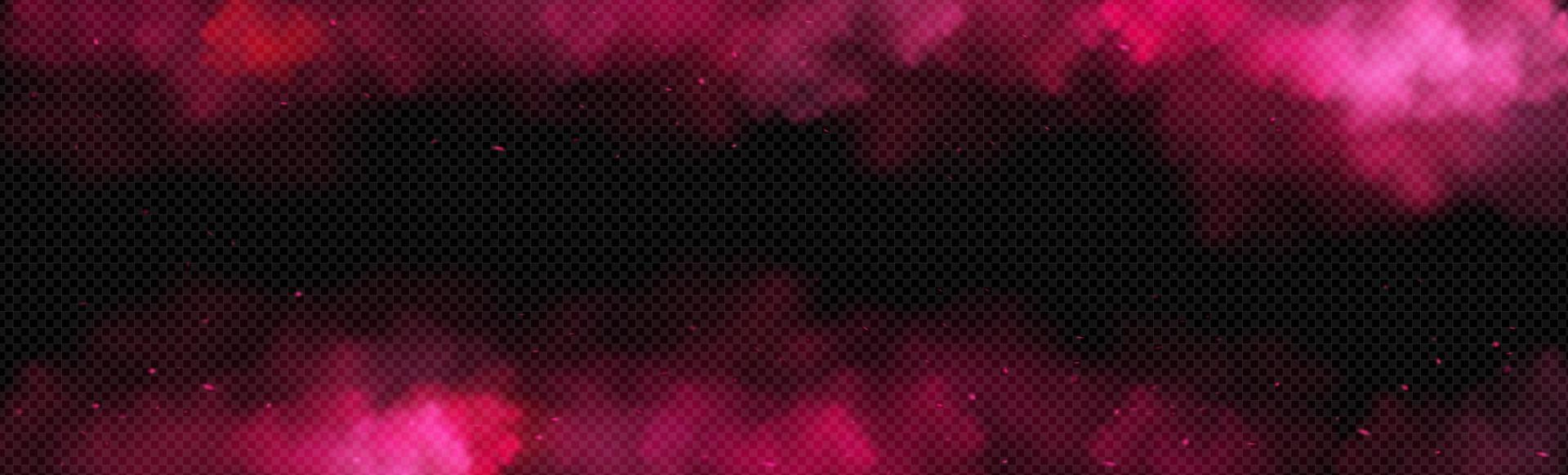 Pink smoke frame transparent background vector