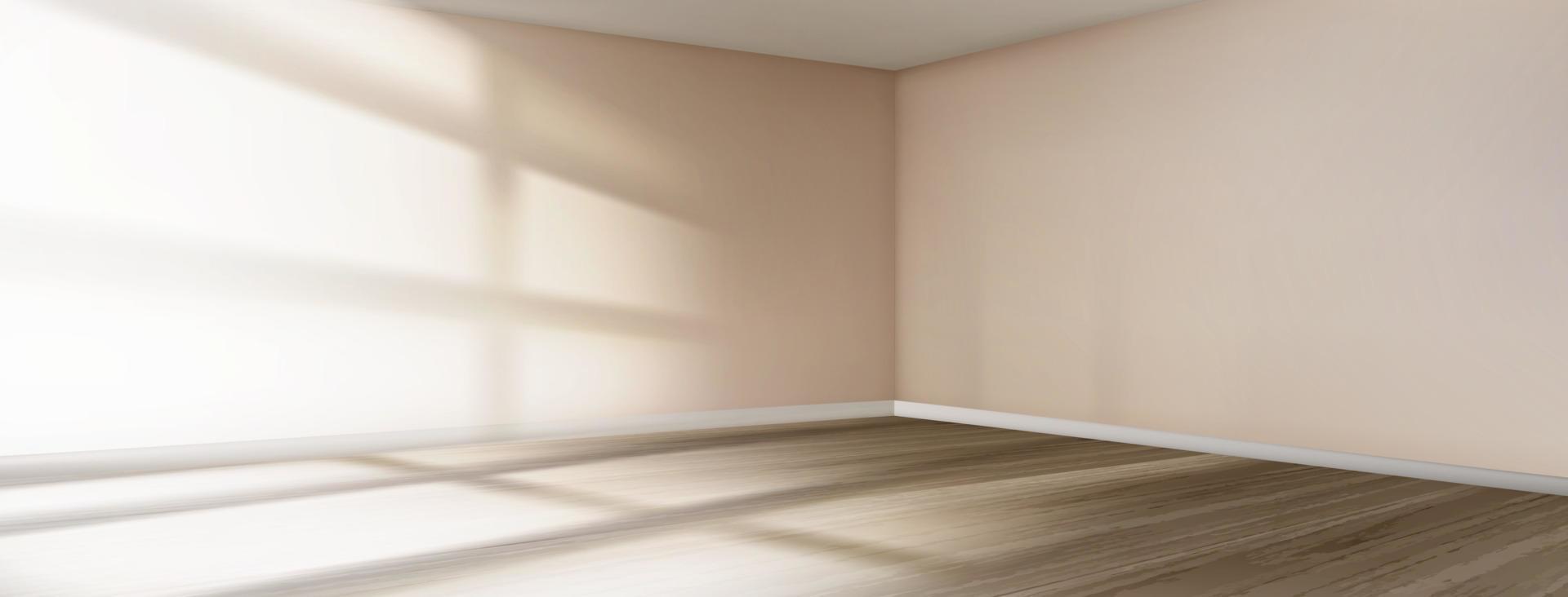 Empty beige room corner, window shadow on wall vector