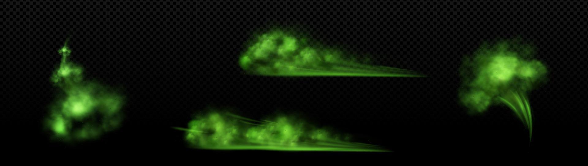 Green foggy trail from quick start, takeoff vector