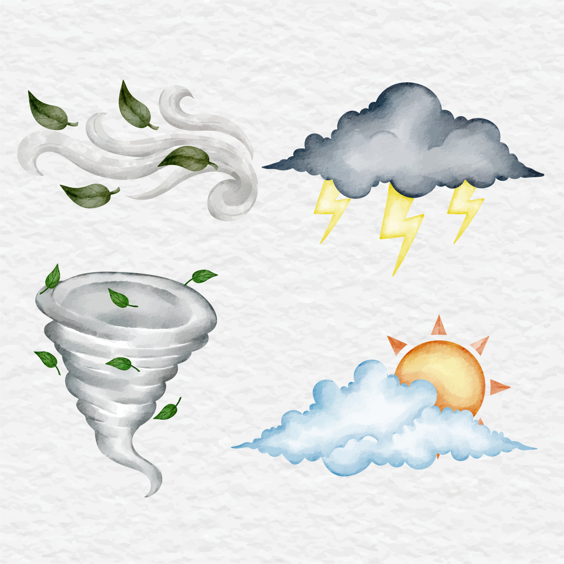 watercolor weather element clip art collection set 18779091 Vector Art
