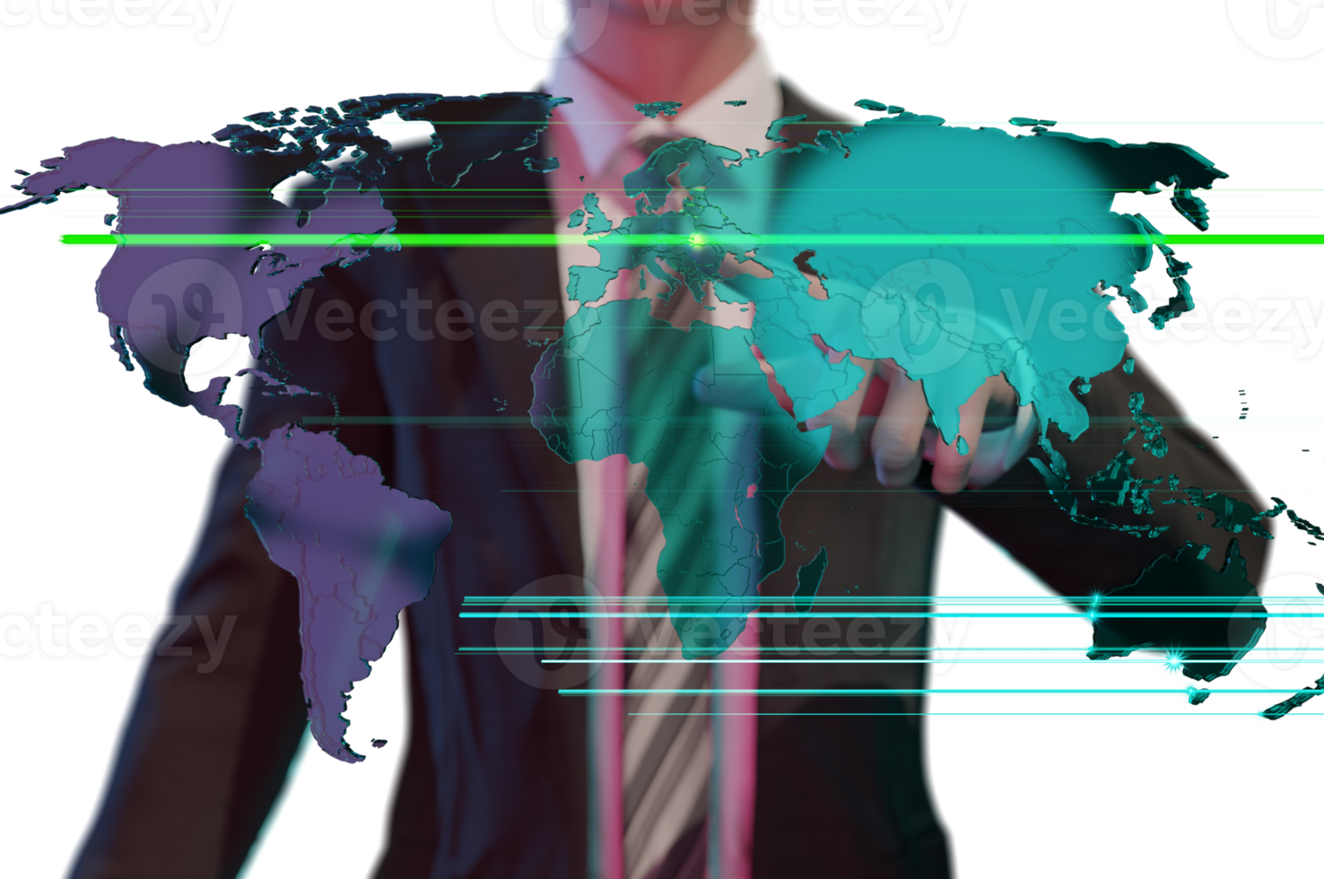 businessman holding world map in hands png