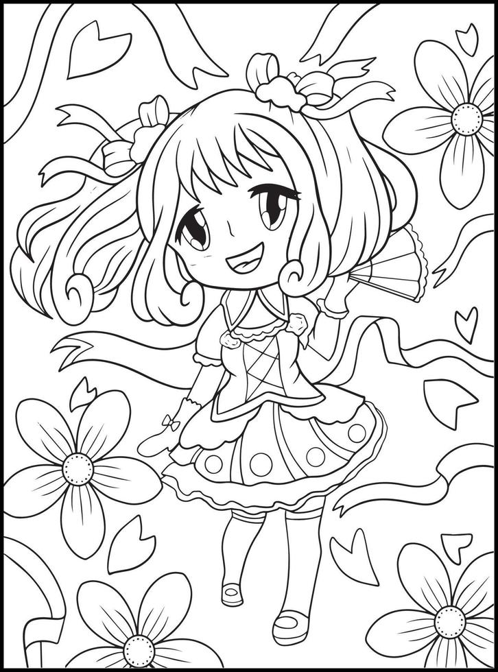 Pastel Goth Chibi Girls Coloring Pages 18779134 Vector Art at Vecteezy