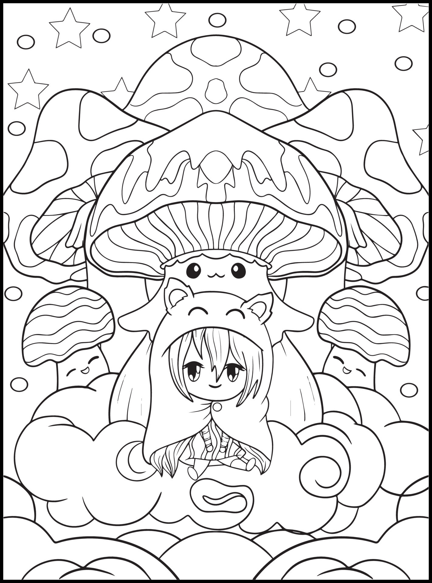 Pastel Goth Chibi Girls Coloring Pages 18779173 Vector Art at Vecteezy