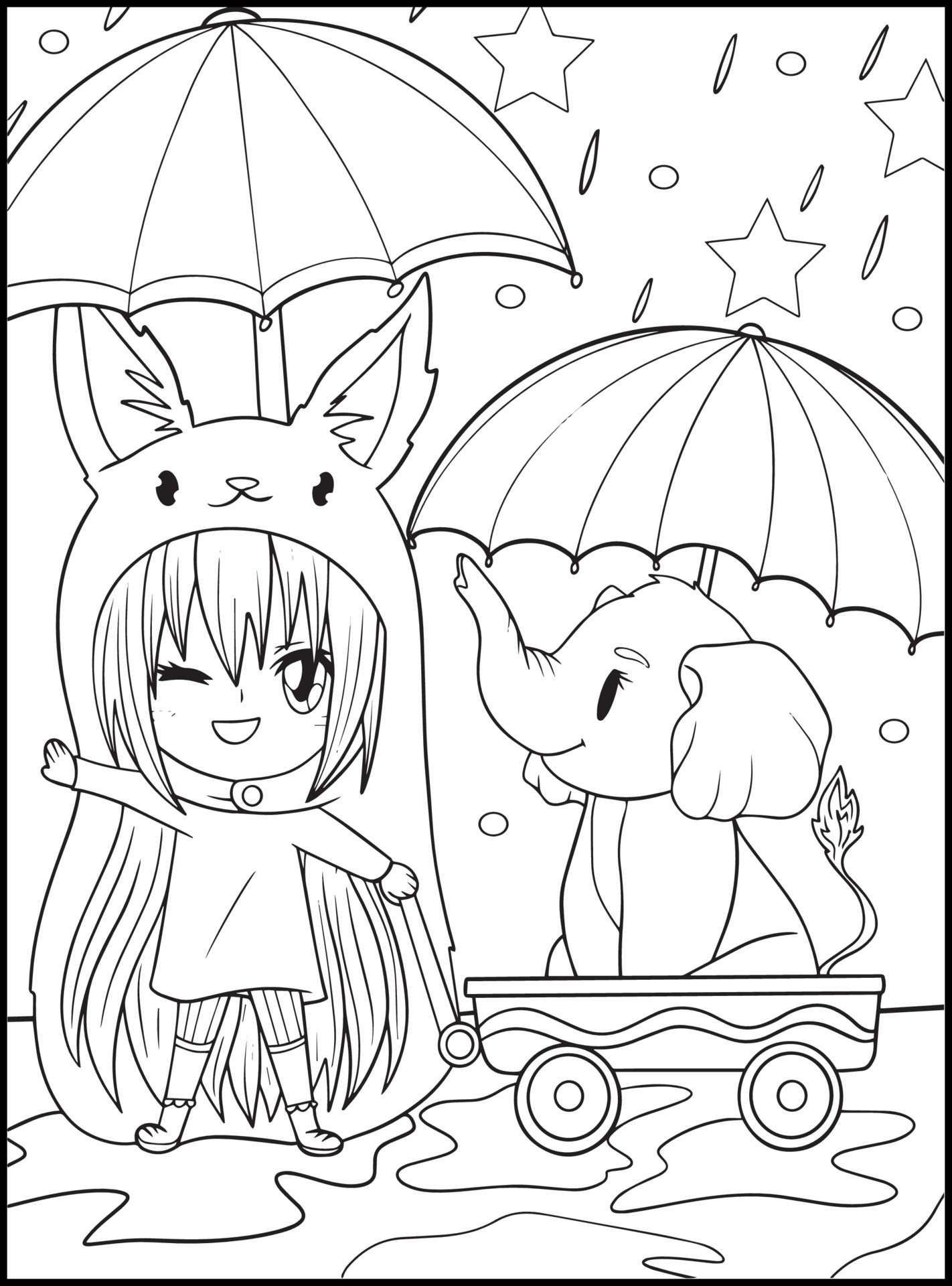 Chibi Girls Coloring Pages Set Three - Brokenness Beauty Grace