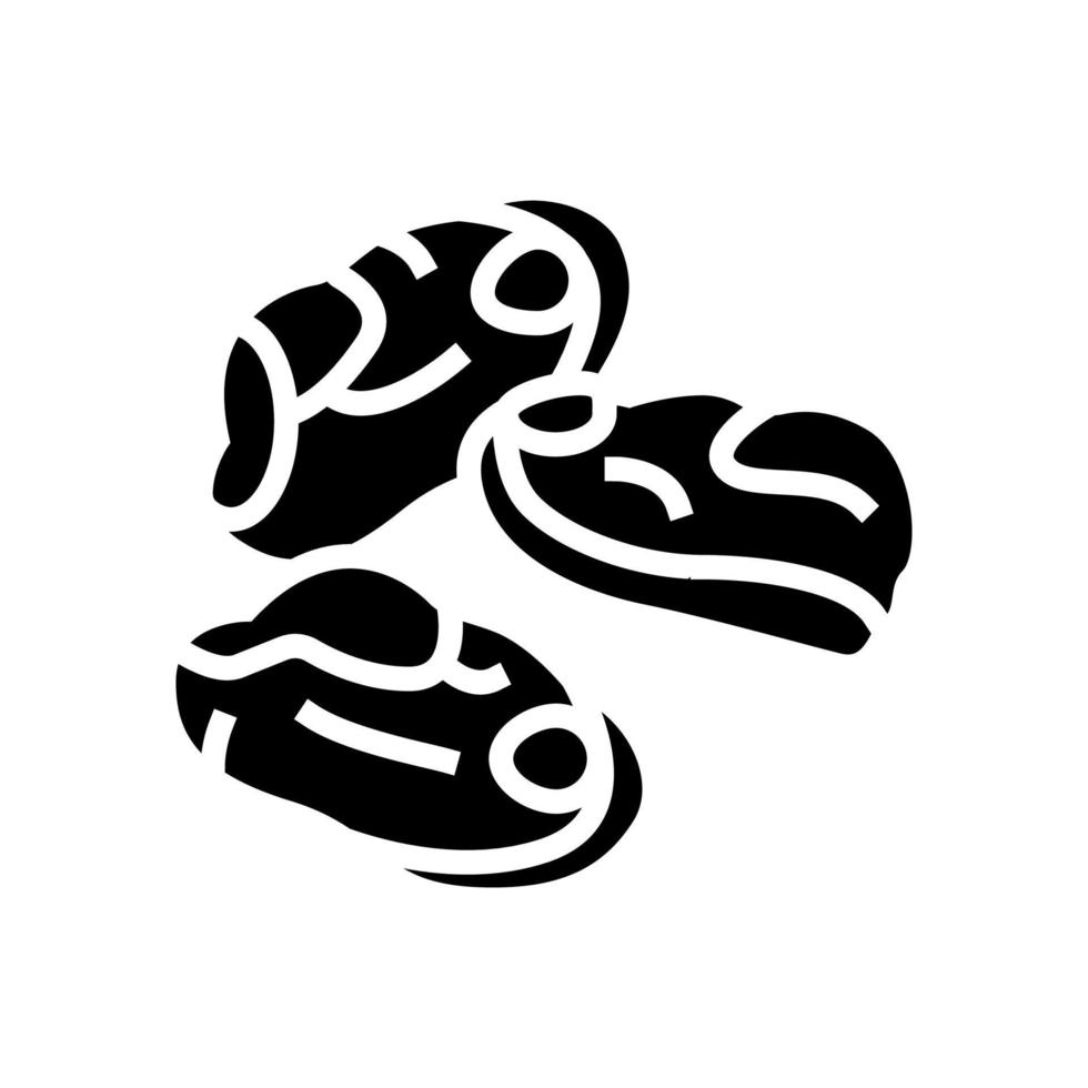 peeled mussel glyph icon vector illustration