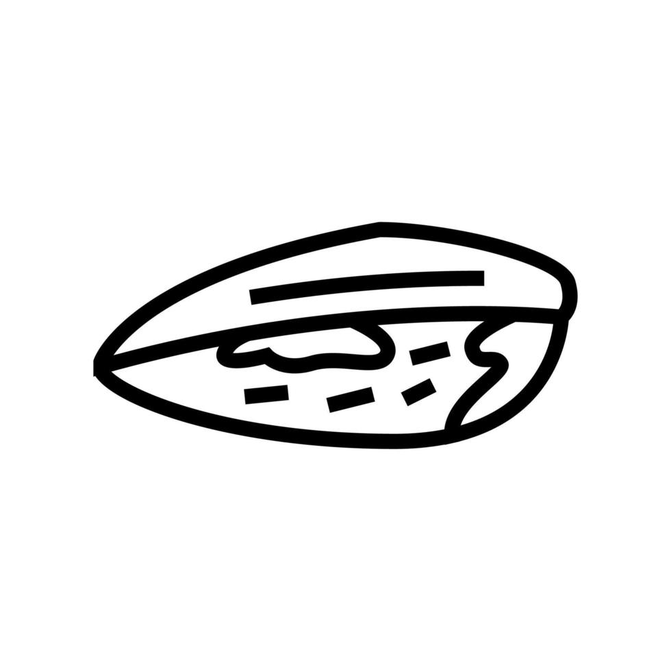 mussel closed shell line icon vector illustration