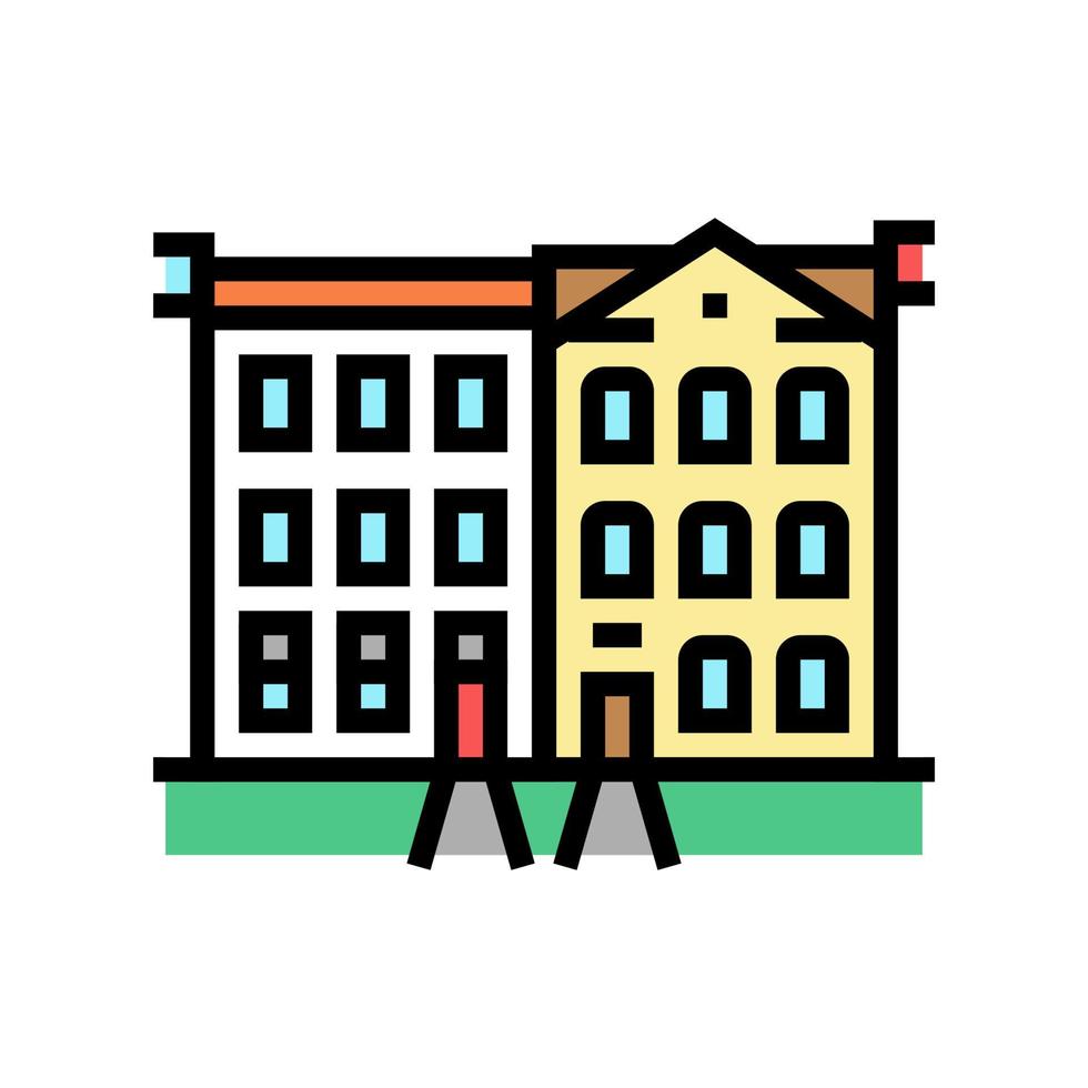 townhome house color icon vector illustration