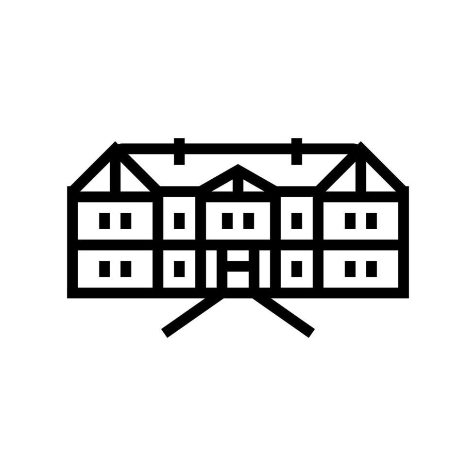 ilustración de vector de icono de línea de casa tudor