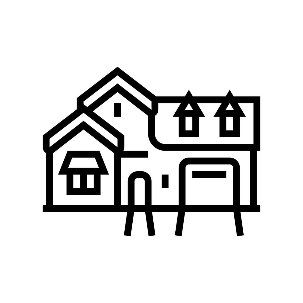 french country house line icon vector illustration