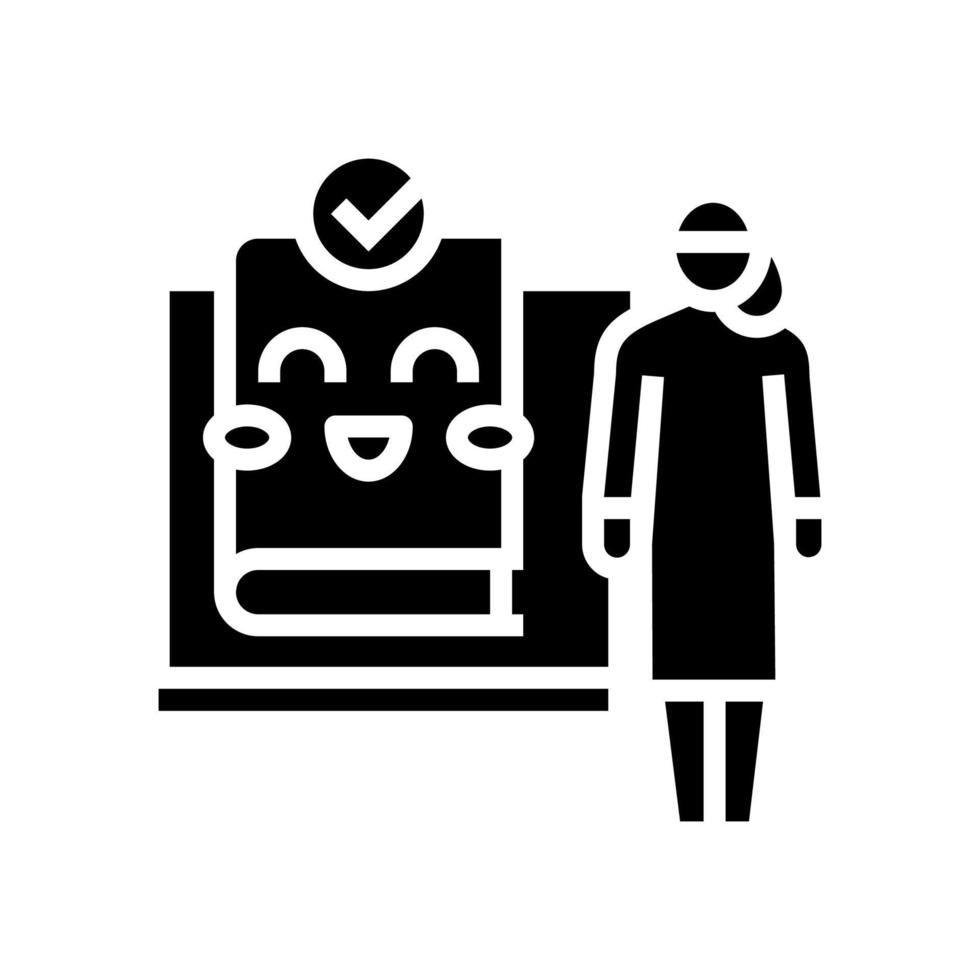 teaching child babysitter glyph icon vector illustration