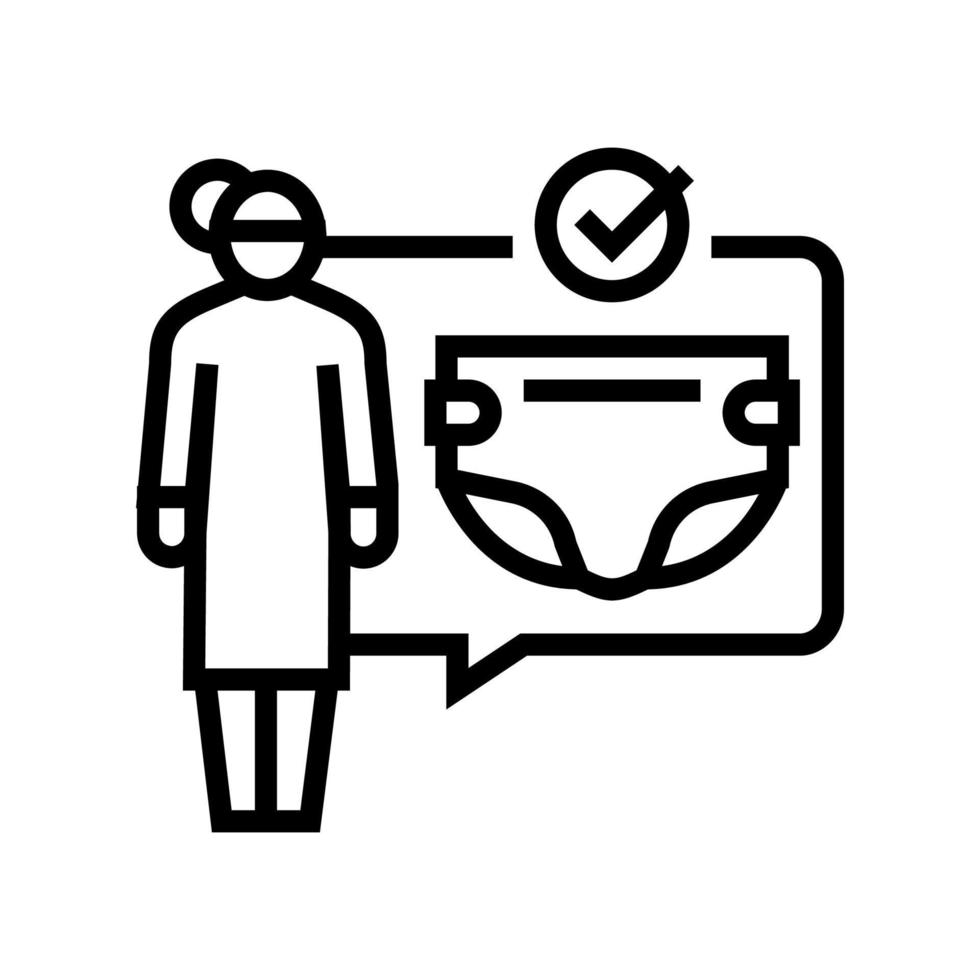 changing diapers line icon vector illustration
