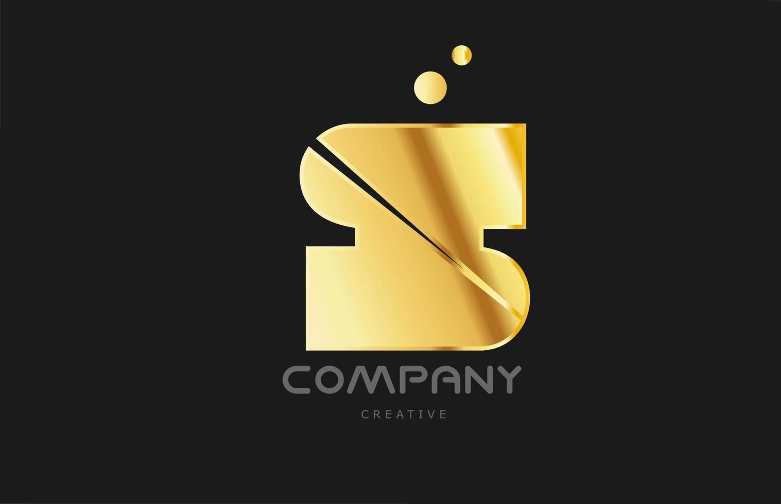 gold golden geometric S alphabet letter logo icon design. Creative template for business and company and in yellow color vector