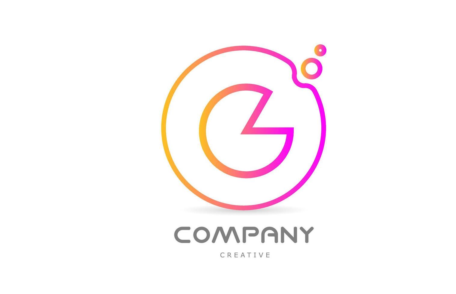geometric G letter alphabet logo icon with circle and bubbles. Creative template for company and business vector