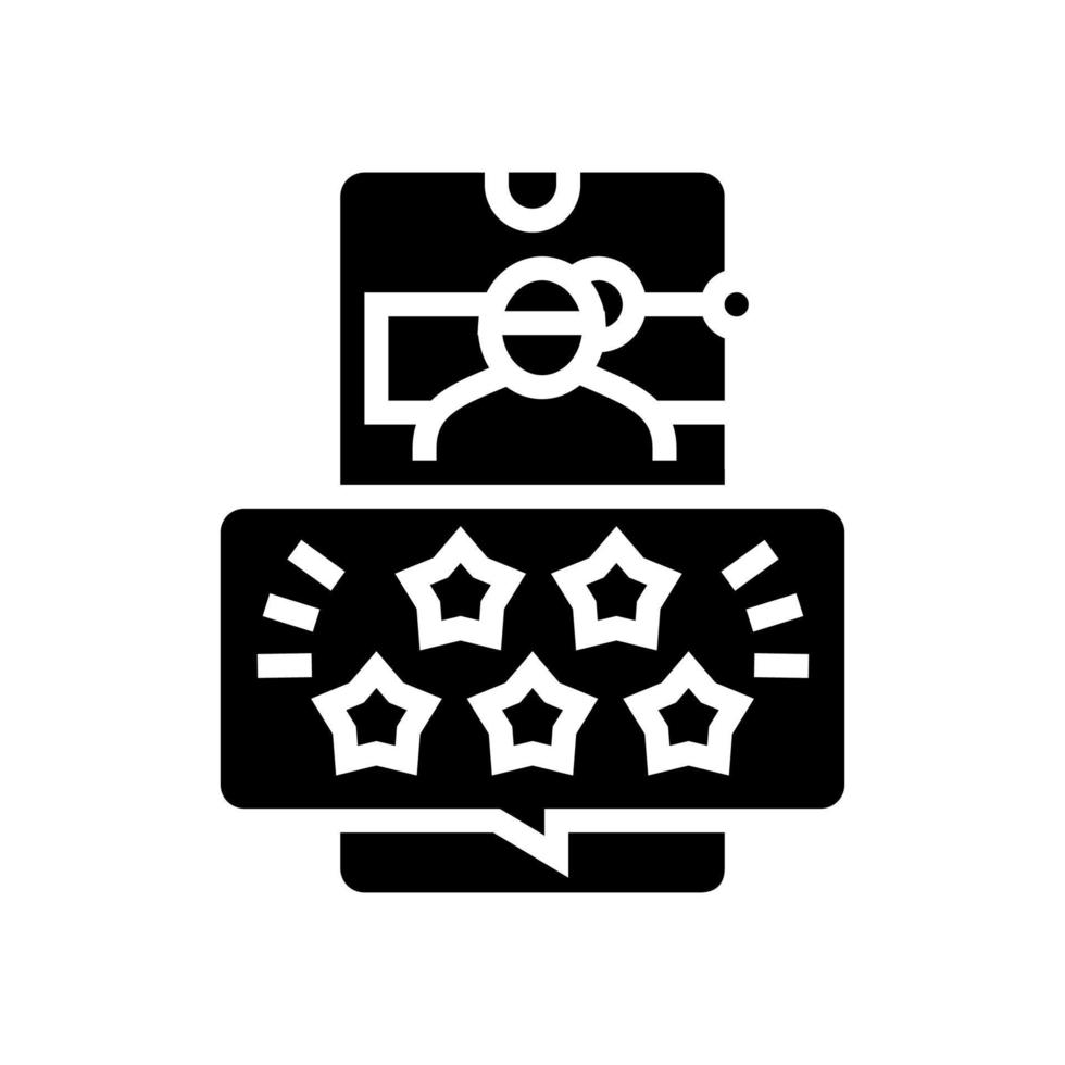 reviews babysitter glyph icon vector illustration