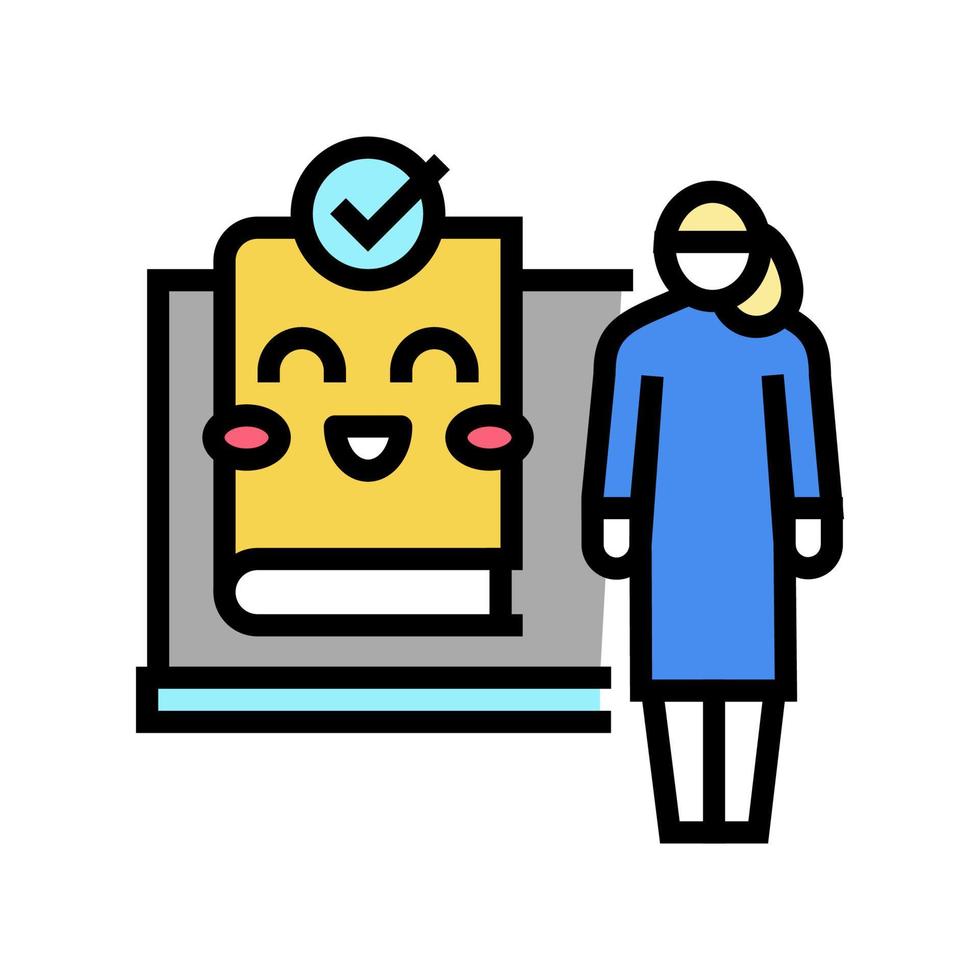 teaching child babysitter color icon vector illustration