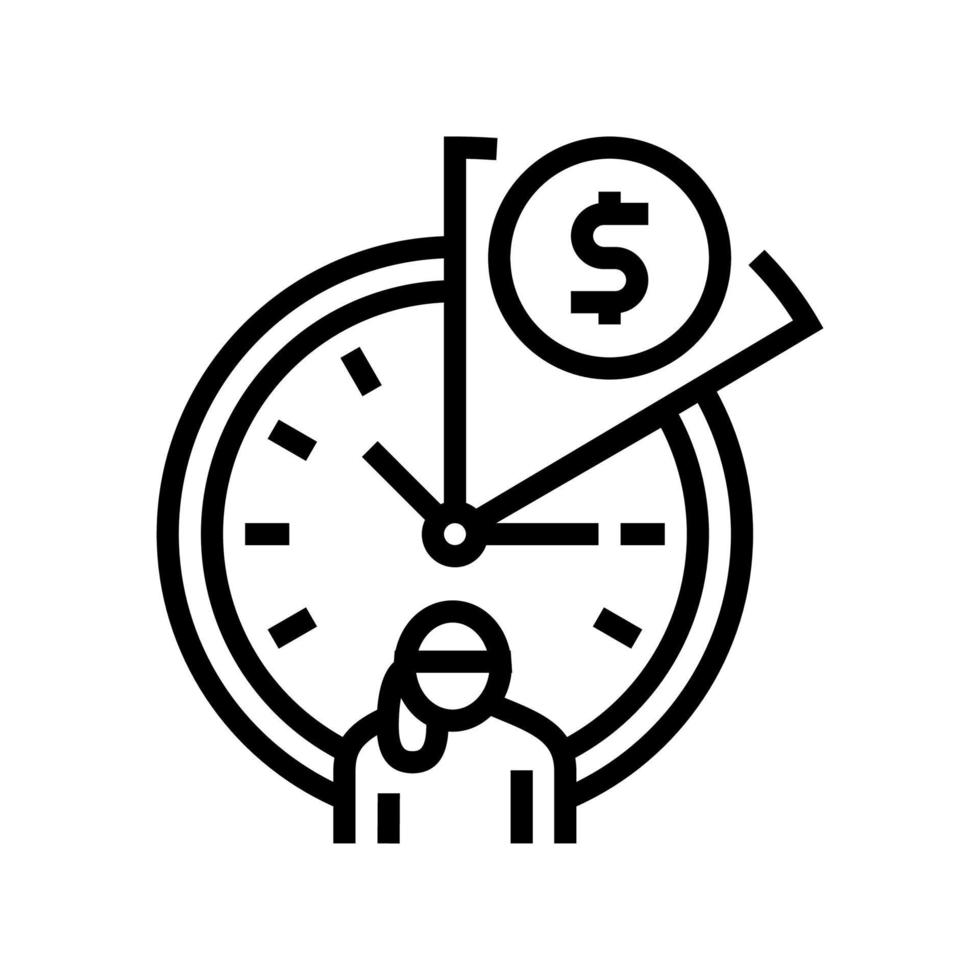 hourly babysitting rates line icon vector illustration 18779470 Vector