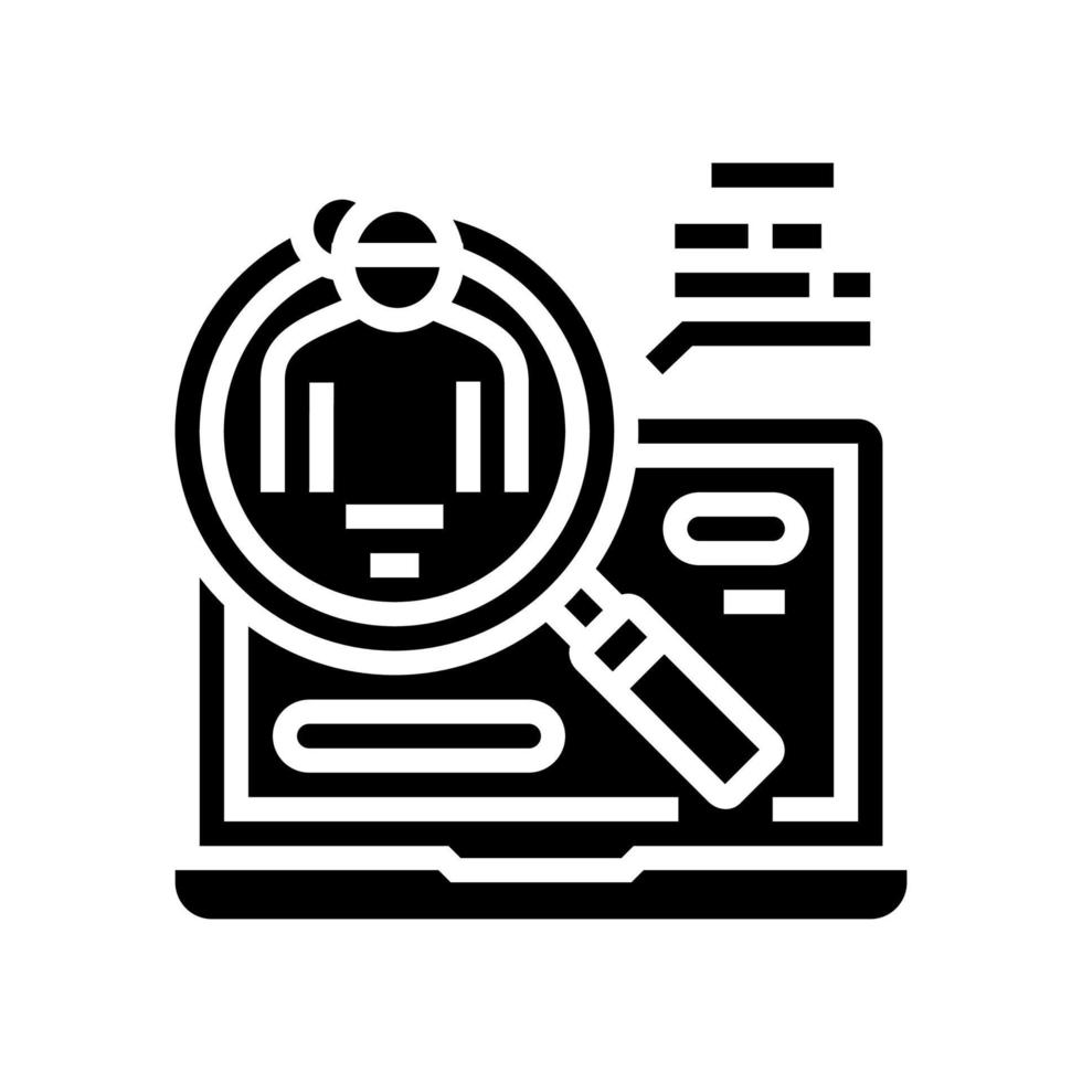 search babysitter in internet glyph icon vector illustration