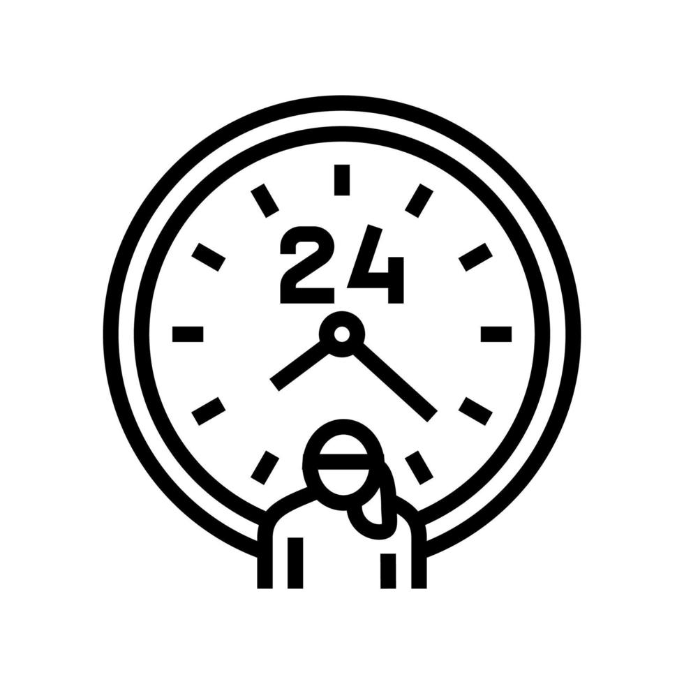 full time nanny line icon vector illustration